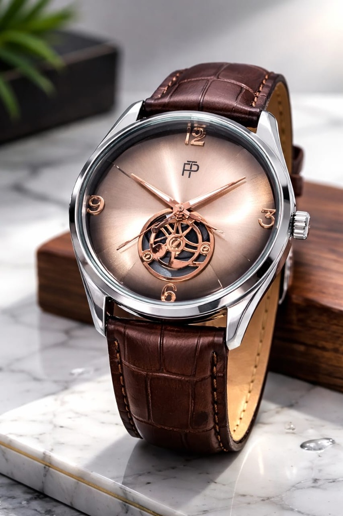 BROWN SKELETON WATCH FOR MEN